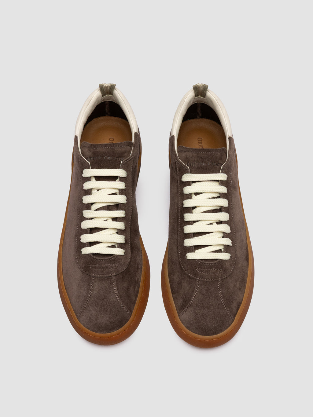 GINNASIO 001 - Brown Leather and Suede Sneakers - image 2,side view