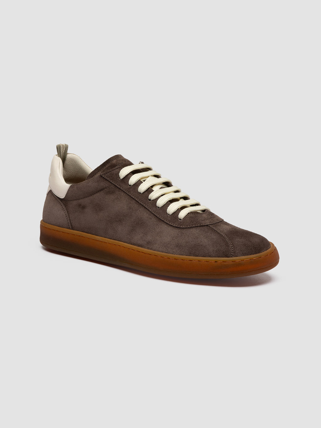 GINNASIO 001 - Brown Leather and Suede Sneakers - image 3,side view