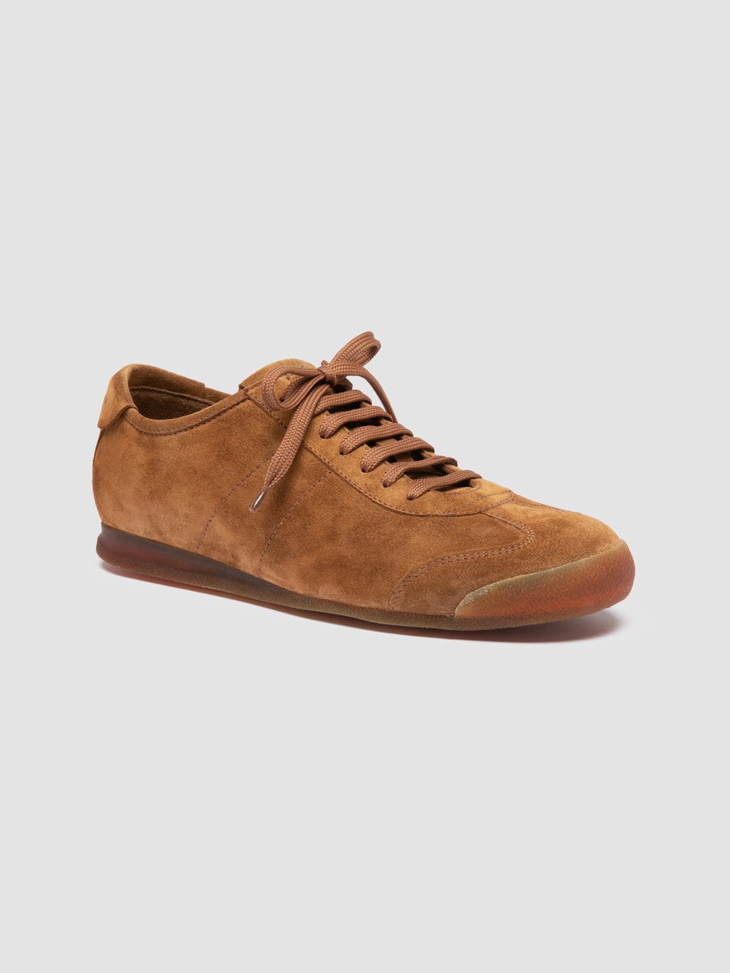 HAZEL 001 - Brown Suede Low-Top Sneakers - image 3,side view