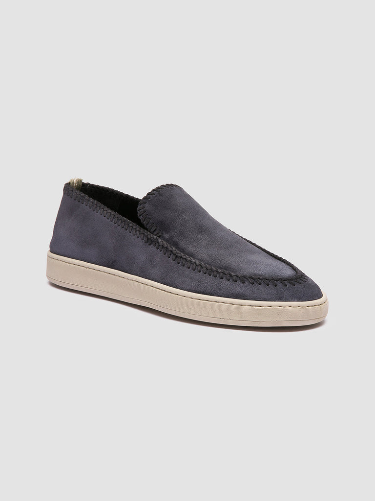 HERBIE 011 - Navy Suede Penny Loafers