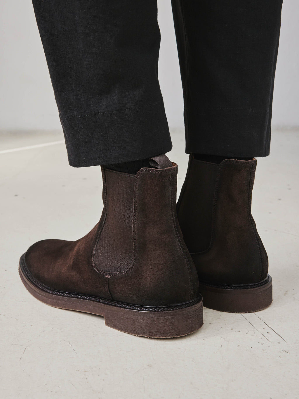 HOPKINS FLEXI 204 - Brown Suede Pull On Boots - image 6,side view