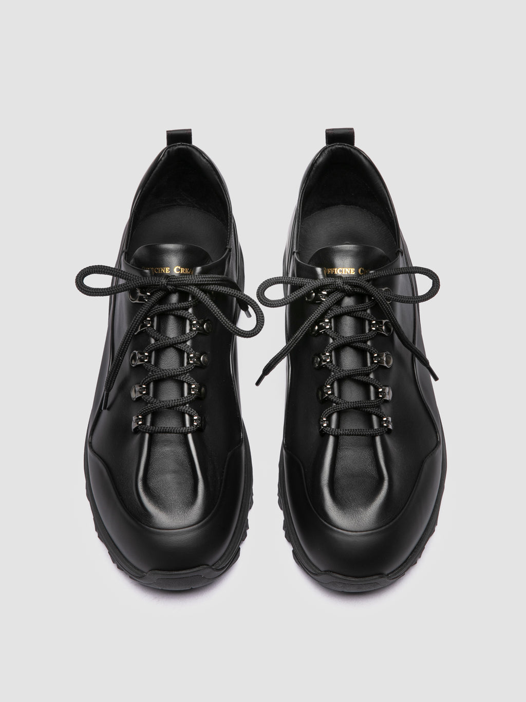 ITINERE 001 - Black Leather Low Top Sneakers - image 2,side view