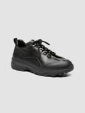 ITINERE 001 - Black Leather Low Top Sneakers - thumb image 3,side view