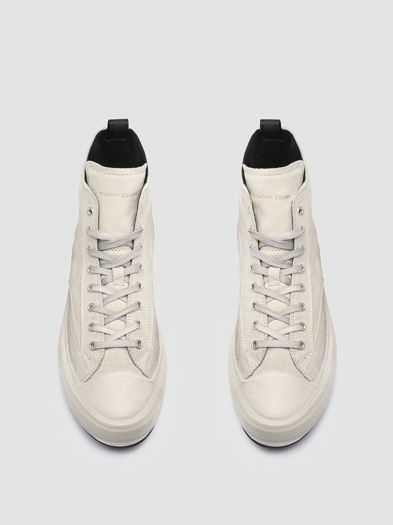 MES 011 - White Suede High-Top Sneakers