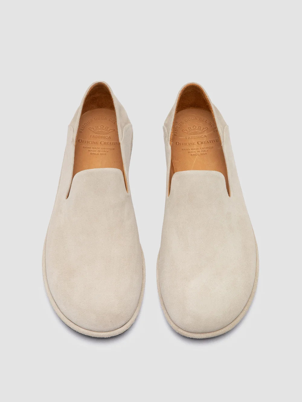 MIENNE 001 - Ivory Suede Penny Loafers - 1