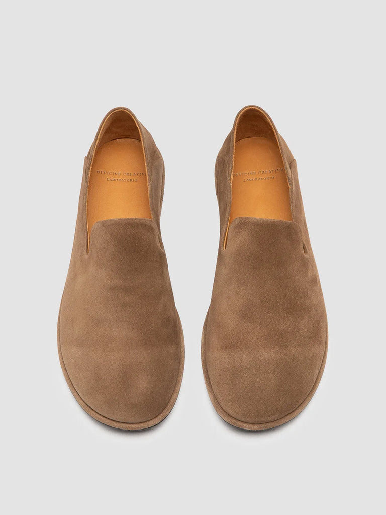 Men's Taupe Suede Penny Loafers: MIENNE 001 Officine Creative - 2