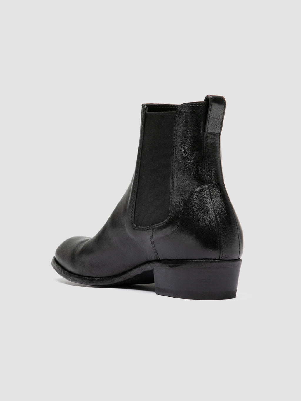 MONEGAL 001 - Black Leather Chelsea Boots - image 4,side view