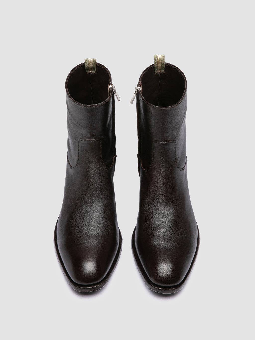 MONEGAL 002 - Brown Leather Zip boots - image 2,side view