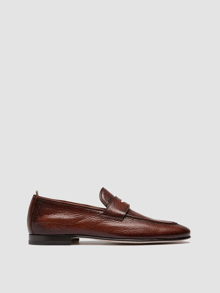 OLIVER 010 - Brown Leather Penny Loafers – Officine Creative