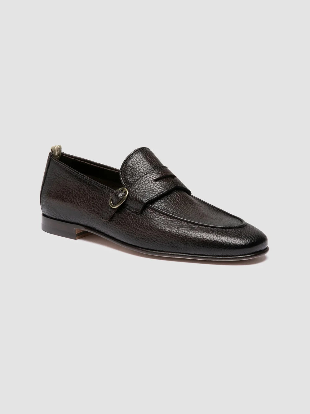 OLIVER 011 - Brown Leather Penny Loafers - image 3,side view