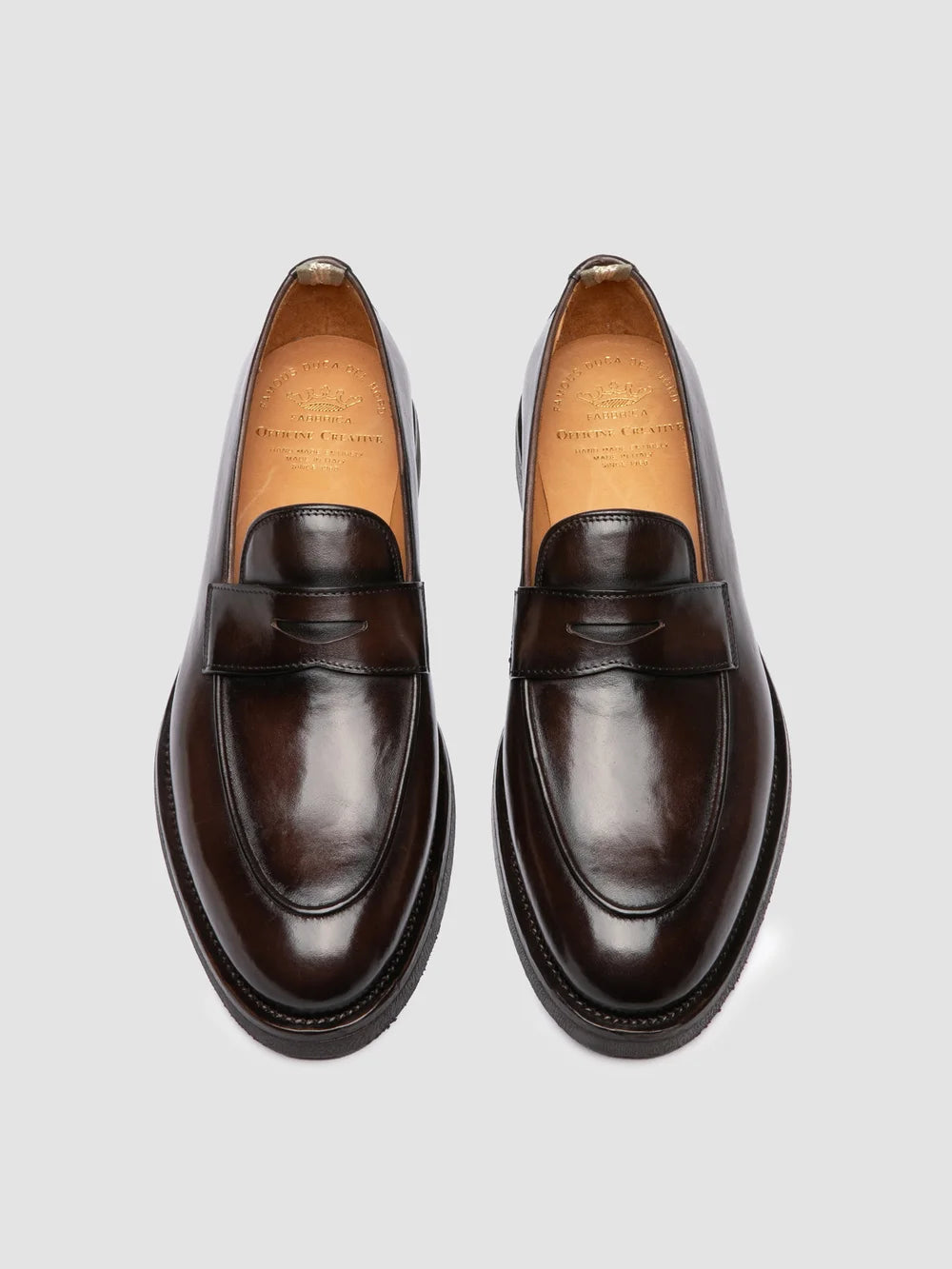 OPERA FLEXI 101 - Brown Leather Penny Loafers - image 2,side view