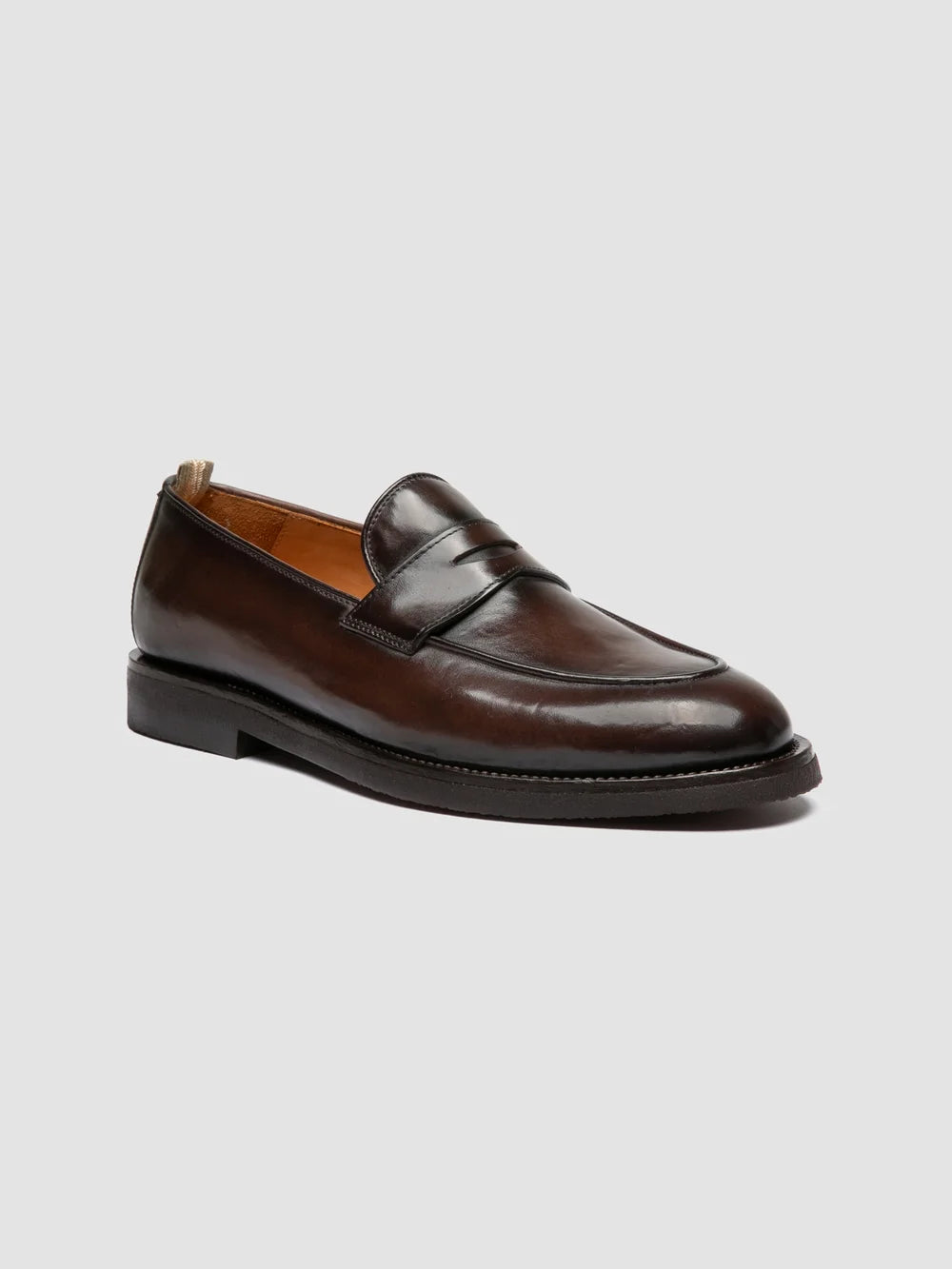 OPERA FLEXI 101 - Brown Leather Penny Loafers - image 3,side view