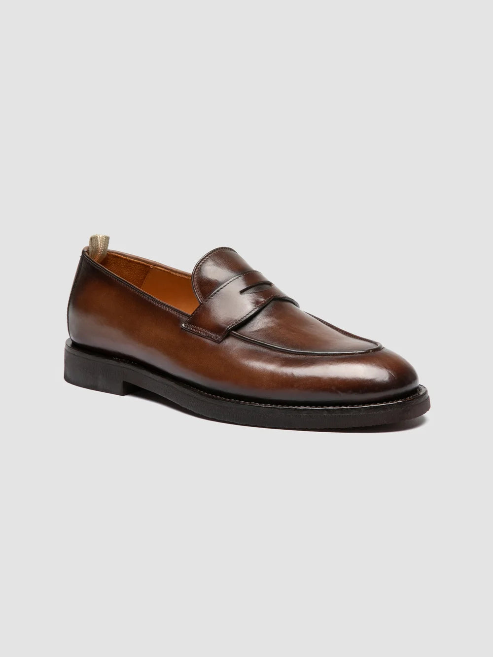 OPERA FLEXI 101 - Brown Leather Penny Loafers - image 3,side view