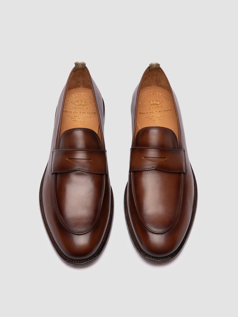 OPERA 001 - Brown Leather Penny Loafers