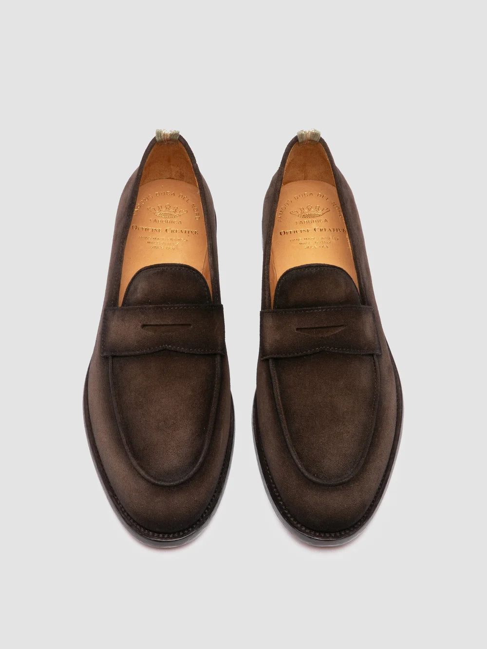 OPERA 001 - Brown Suede Penny Loafers - 1
