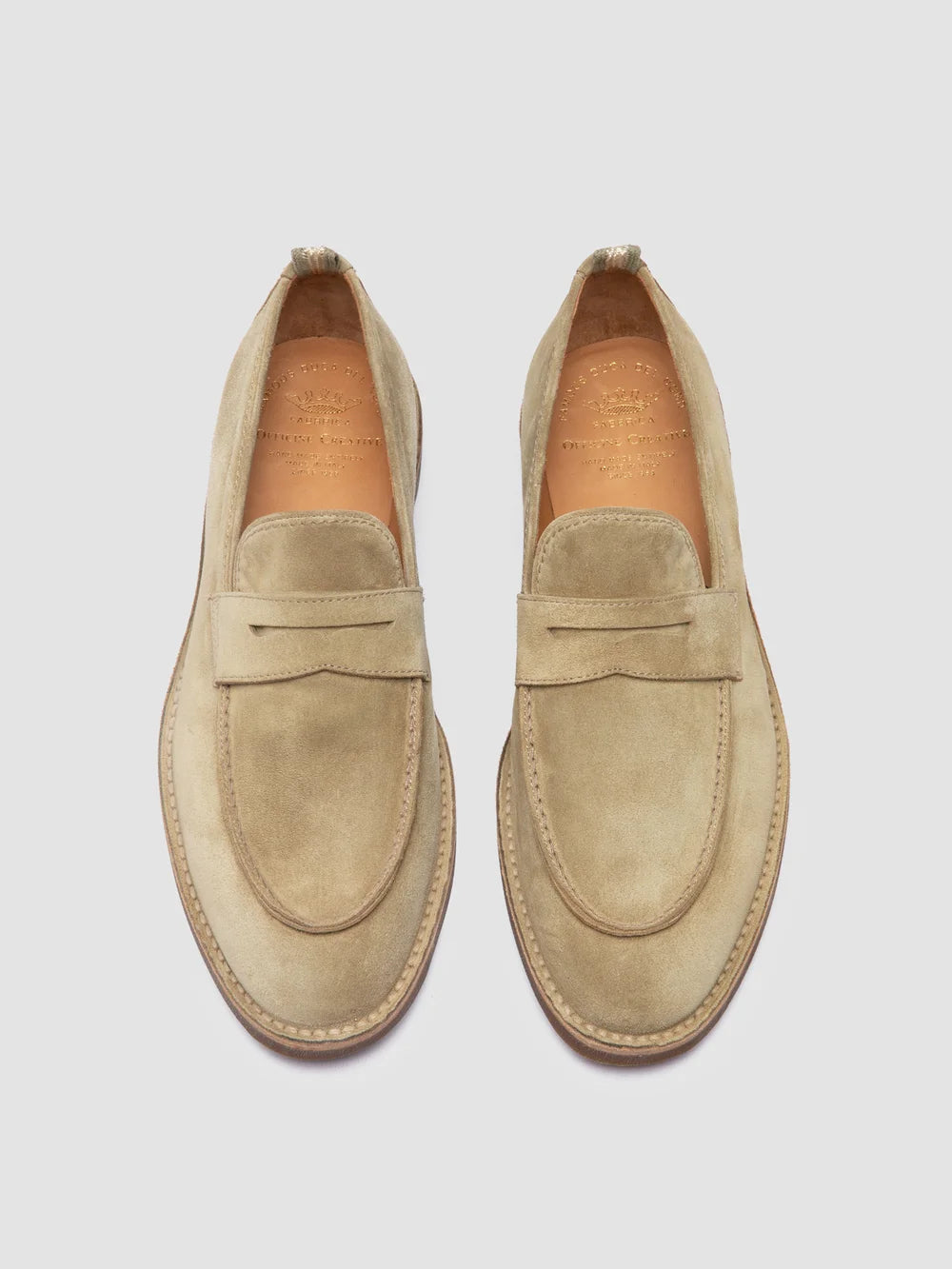 OPERA SD FLEXI 001 - Light Brown Suede Penny Loafers - image 2,side view