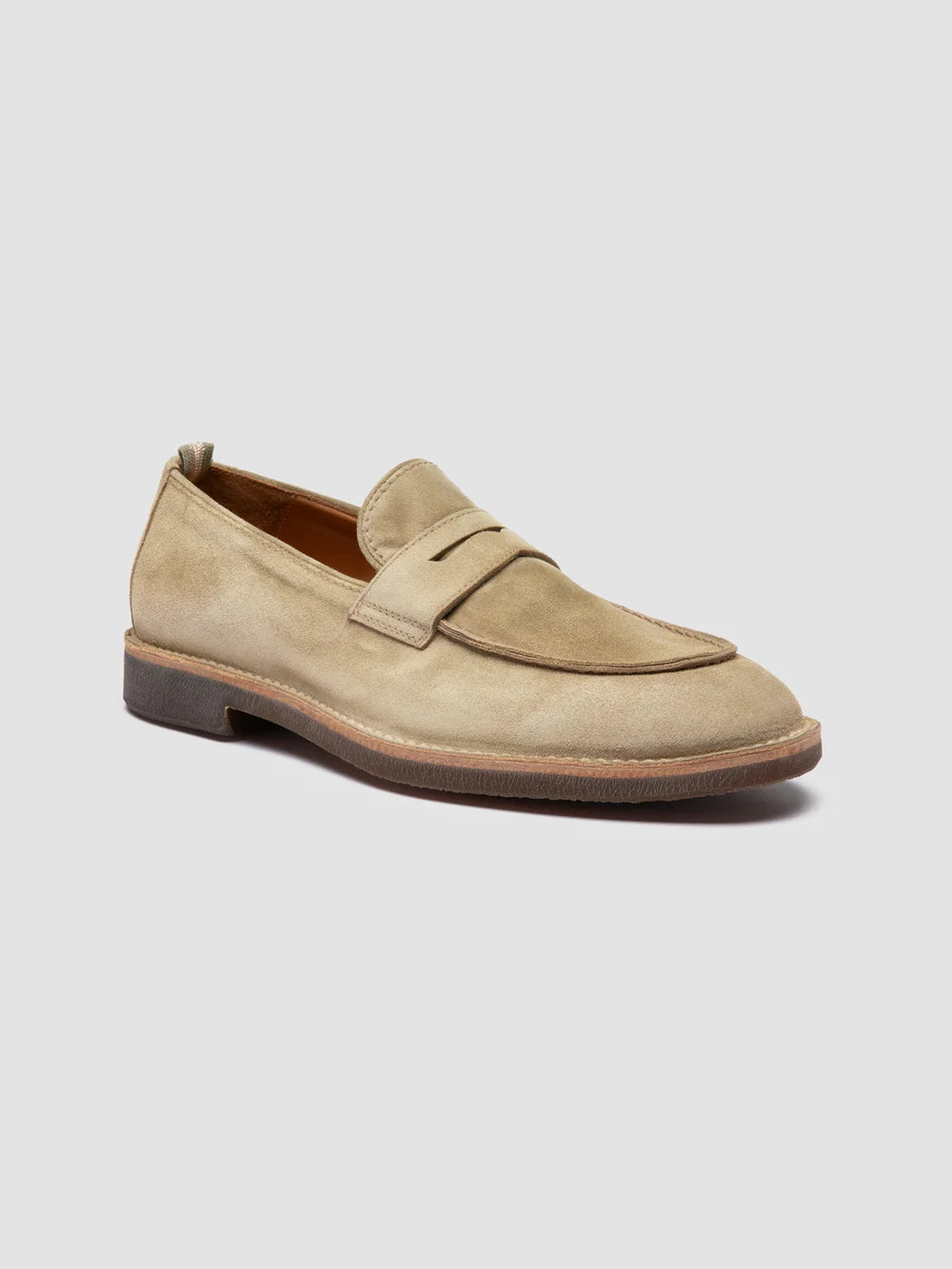 OPERA SD FLEXI 001 - Light Brown Suede Penny Loafers - image 3,side view