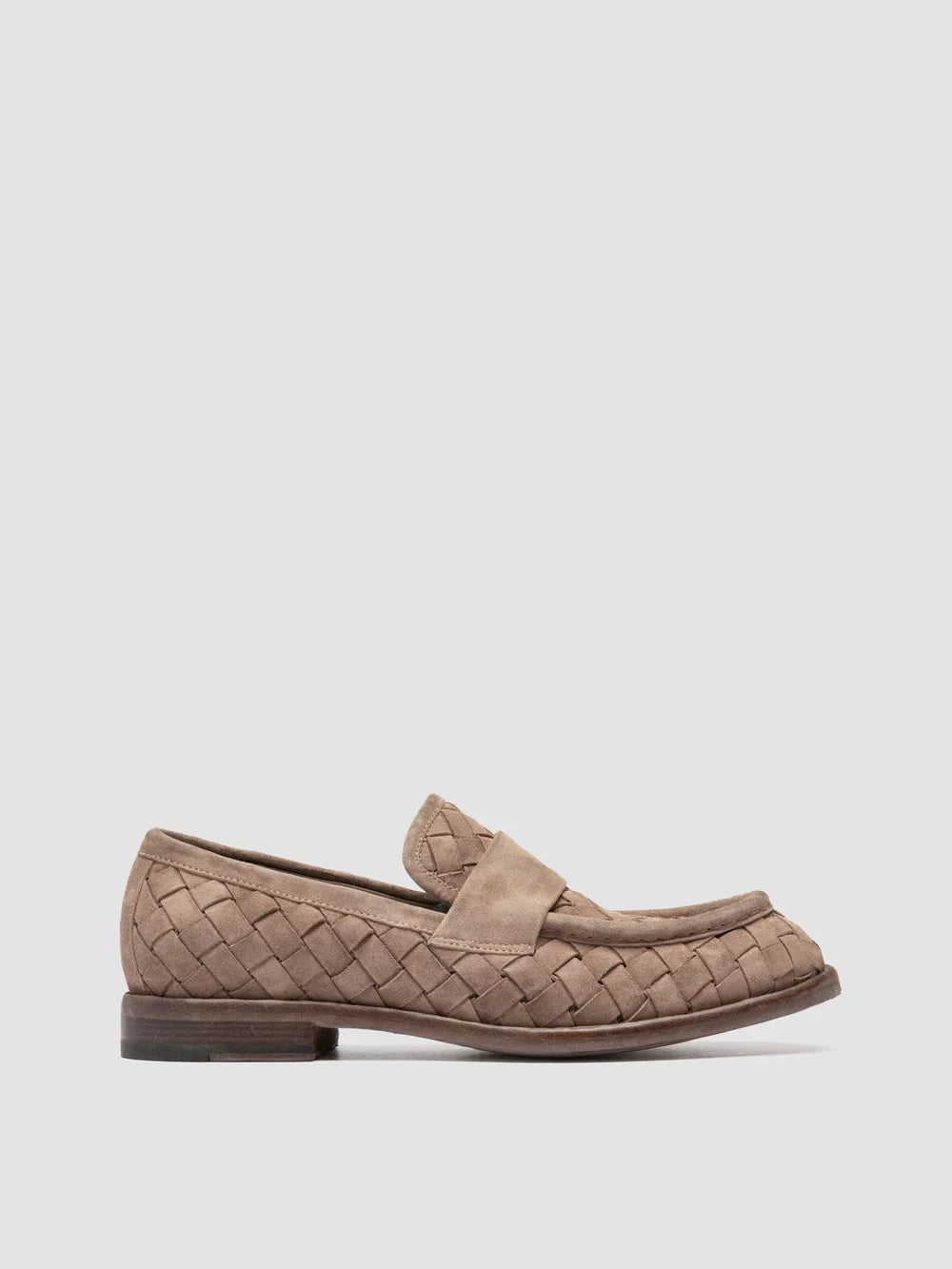 RUGGED 008 - Taupe Suede Penny Loafers - image 1,side view