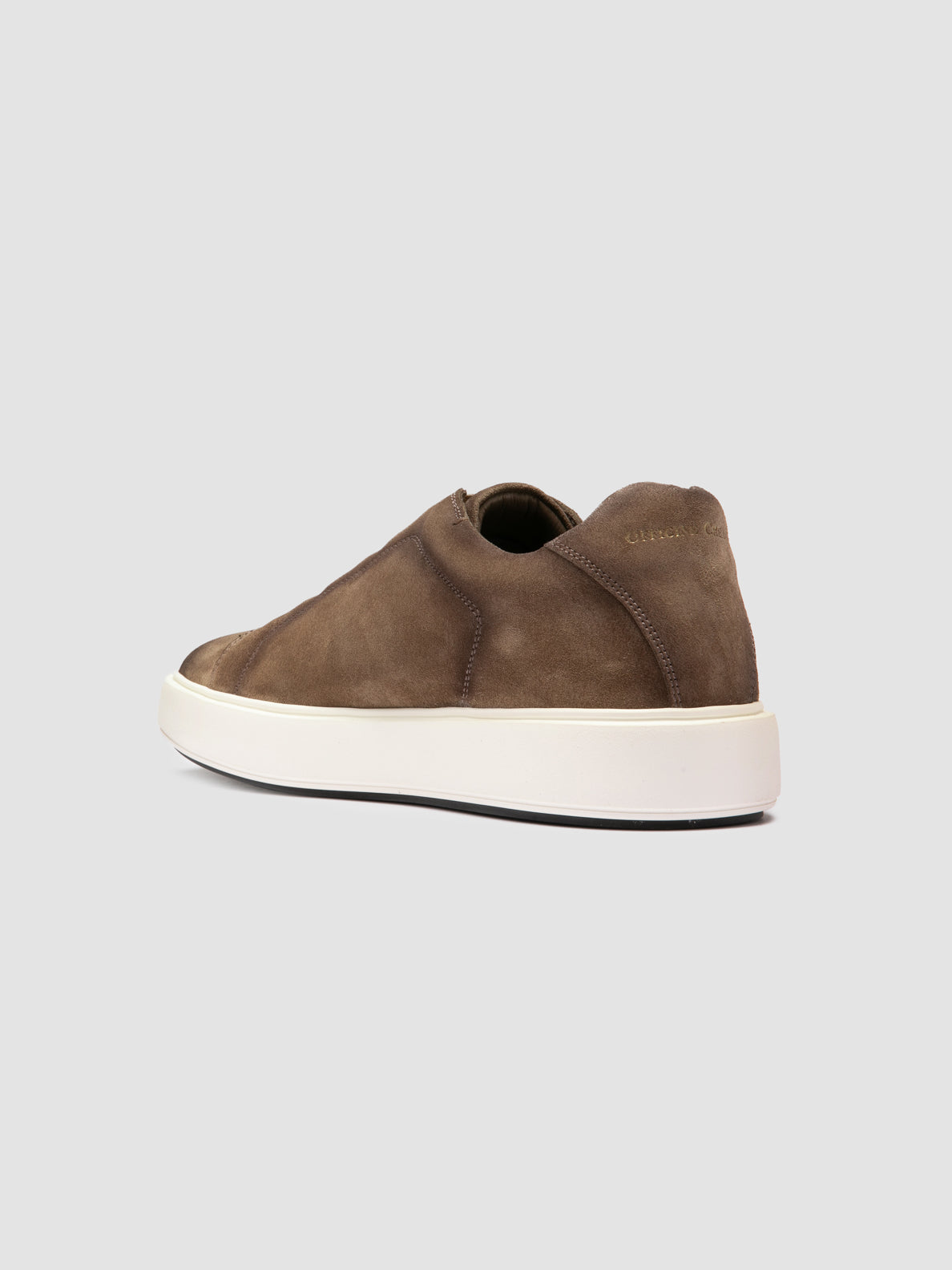 Mens Taupe Suede Low Top Sneakers: SLOUCH 001 – Officine