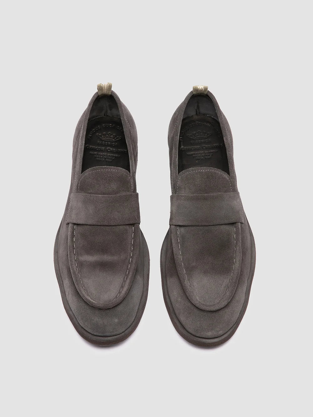 SOUND 001 - Grey Suede Penny Loafers - image 2,side view