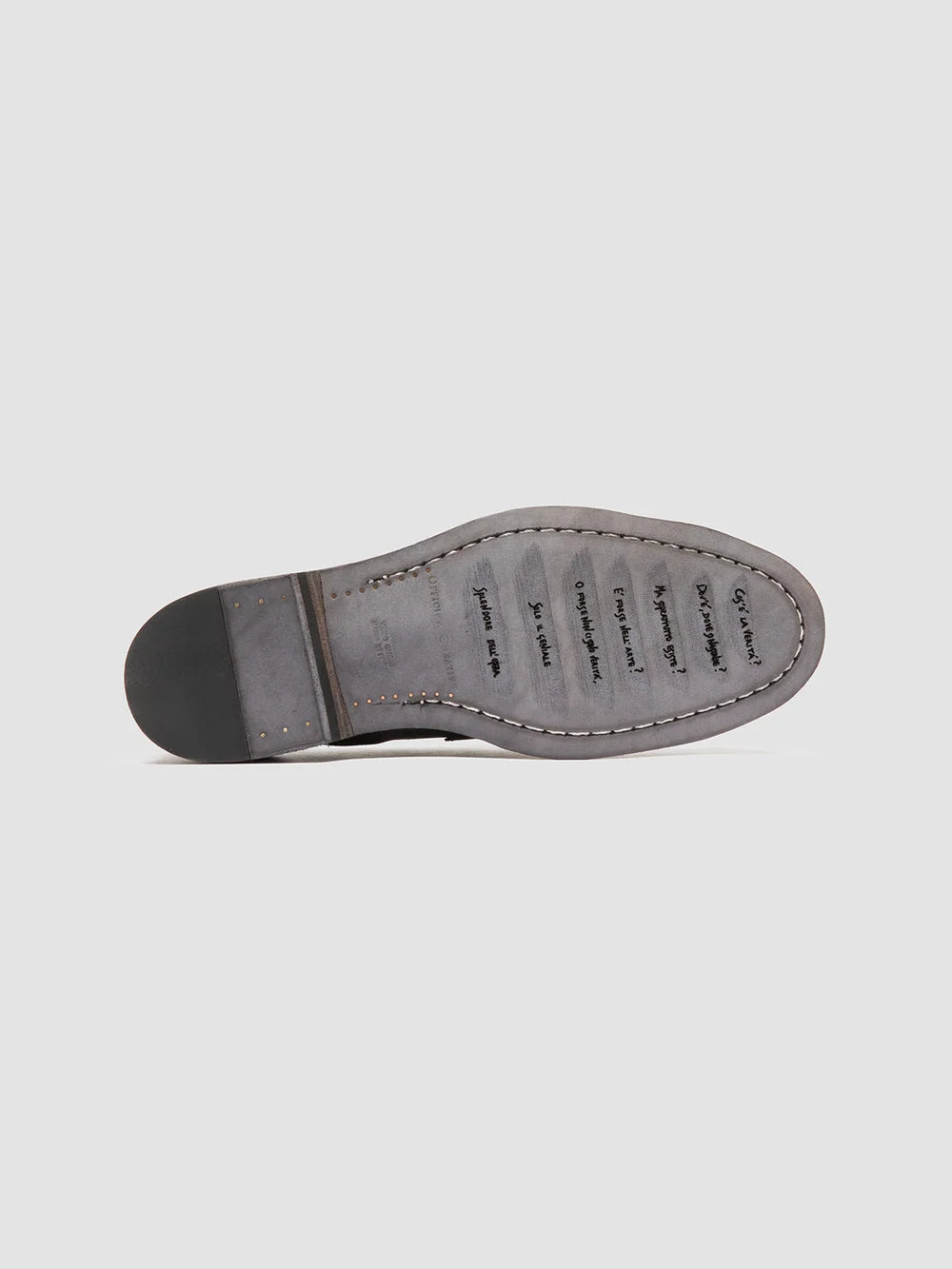 SOUND 001 - Grey Suede Penny Loafers - image 5,side view