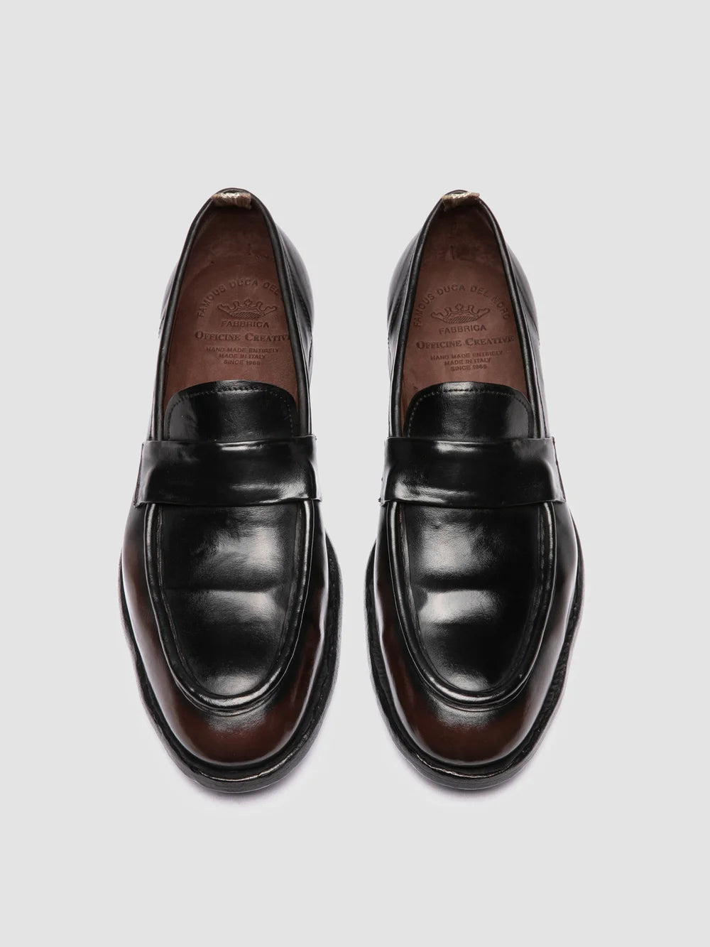 SOUND 001 - Brown Leather Penny Loafers - image 2,side view