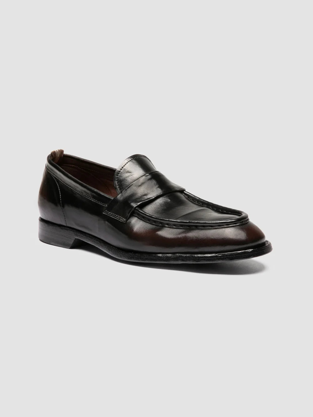 SOUND 001 - Brown Leather Penny Loafers - image 3,side view