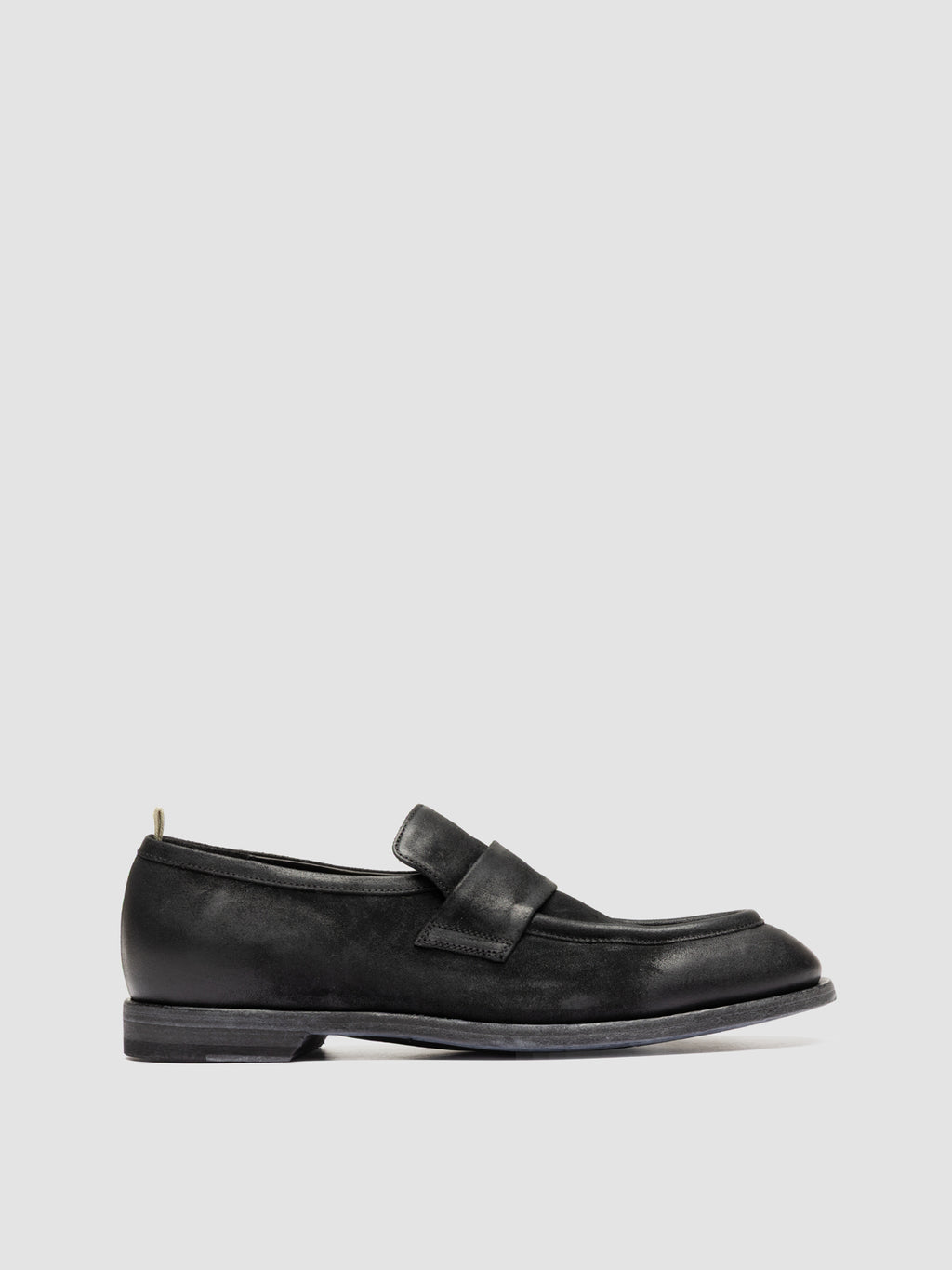 SOUND 010_W - Black Suede Penny Loafers - image 1,side view