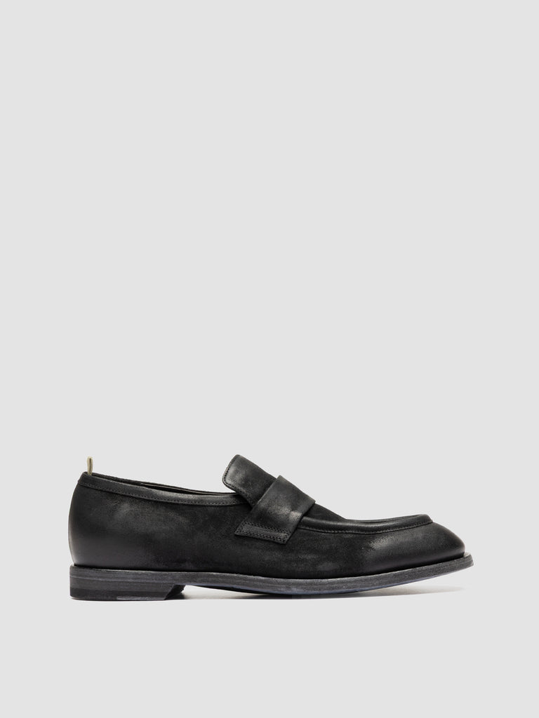 SOUND 010_W - Black Suede Penny Loafers