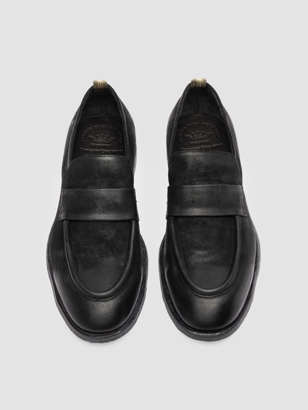 SOUND 010_W - Black Suede Penny Loafers - image 2,side view