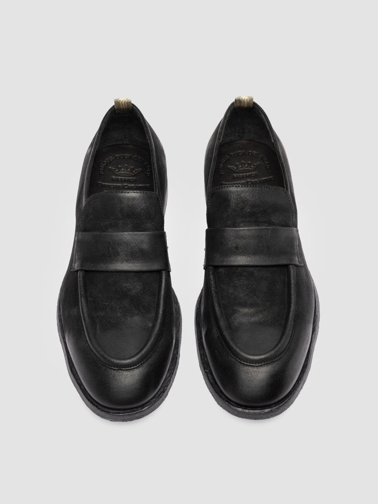 SOUND 010_W - Black Suede Penny Loafers