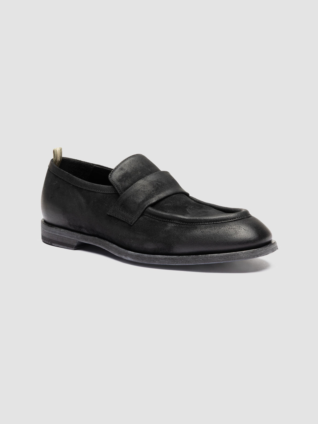 SOUND 010_W - Black Suede Penny Loafers - image 3,side view