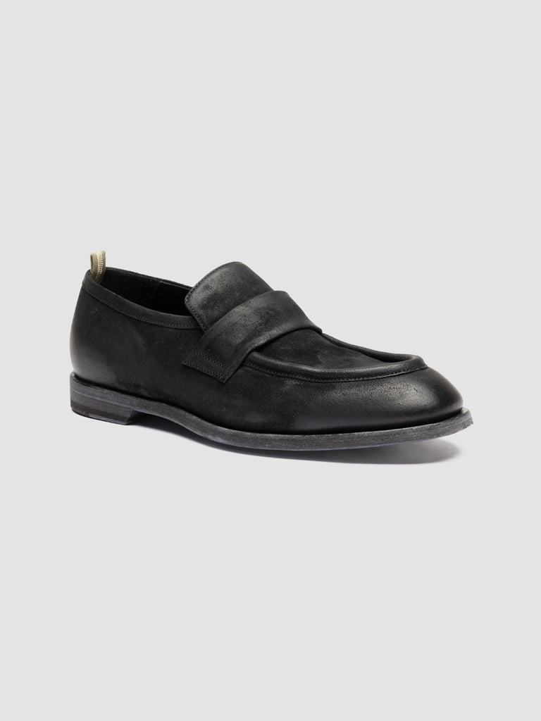 SOUND 010_W - Black Suede Penny Loafers