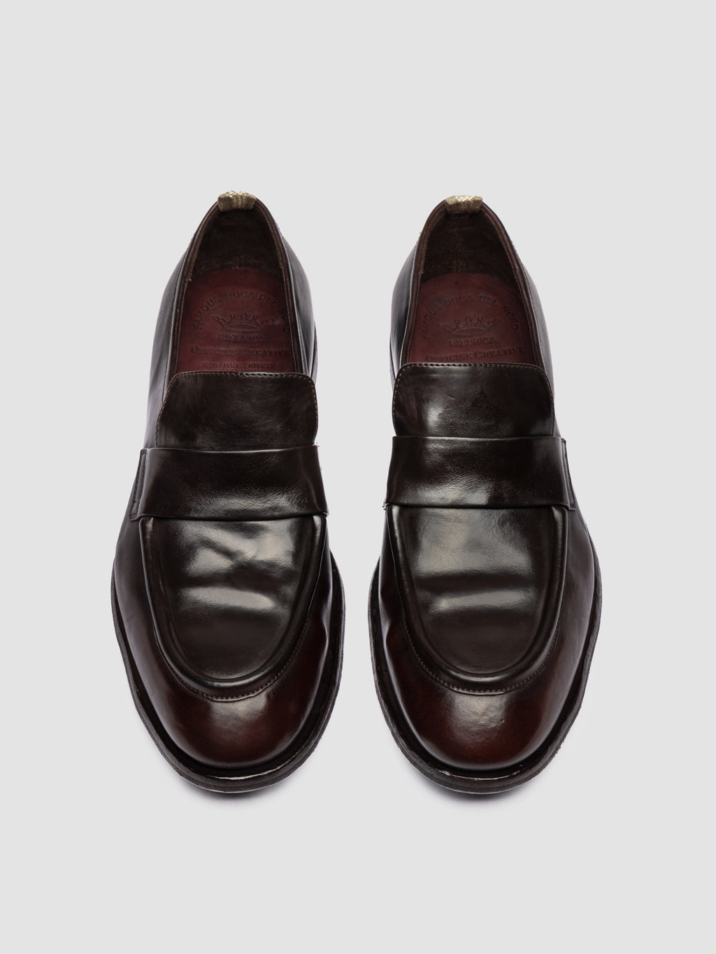 SOUND 010_W - Brown Leather Penny Loafers - image 2,side view
