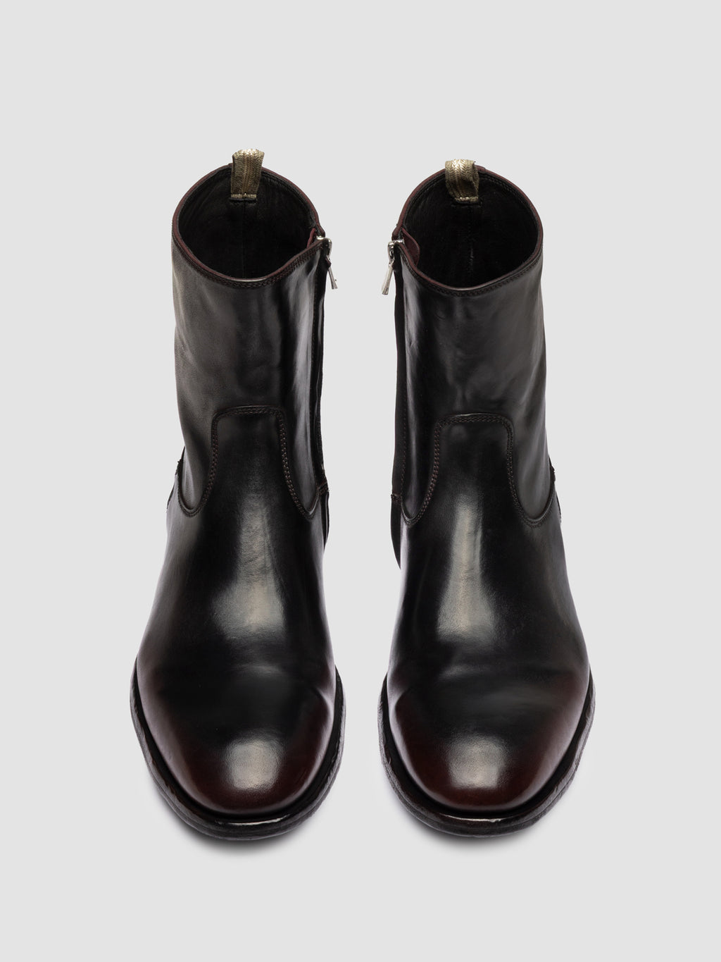 SOUND 015_W - Black Leather Zip Boots - image 2,side view
