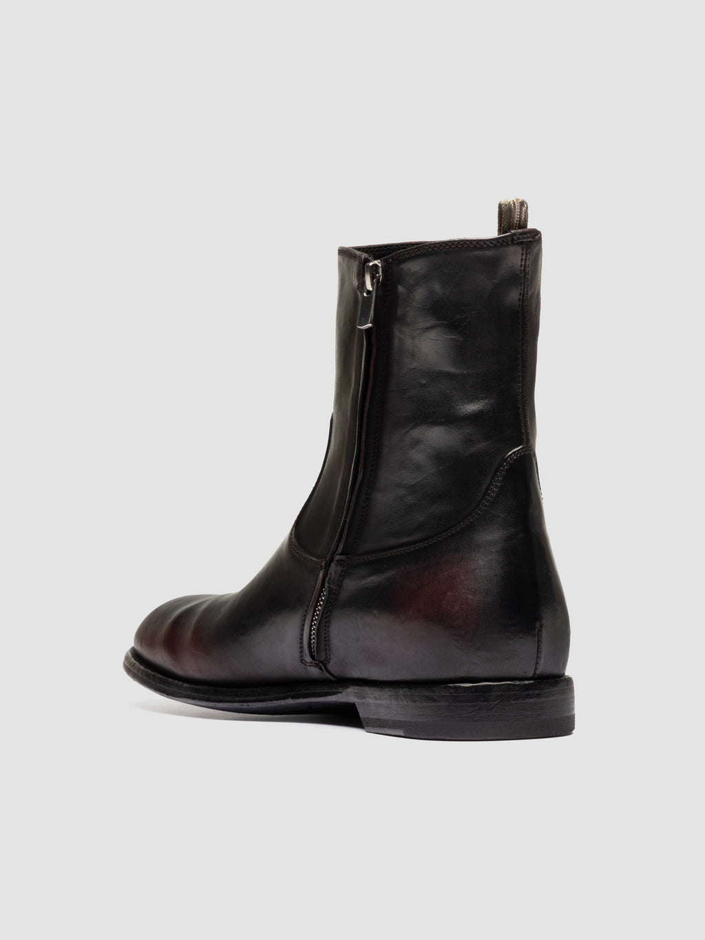 SOUND 015_W - Black Leather Zip Boots - image 4,side view