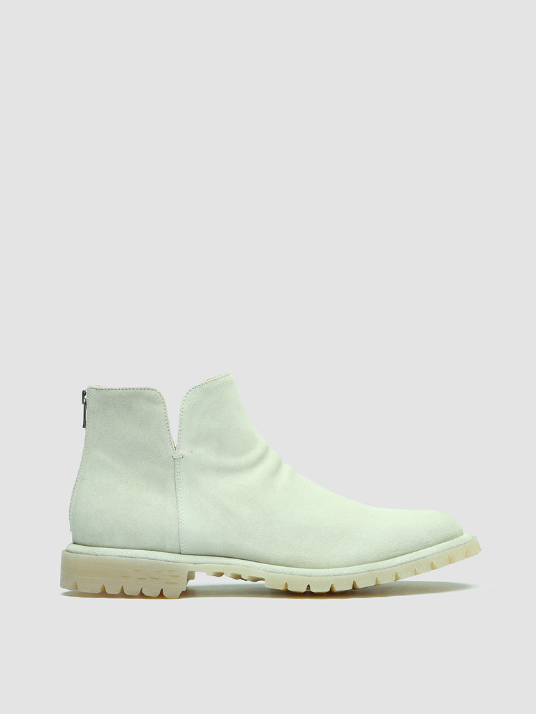 SPECTACULAR 003 Geyser - White Suede Ankle Boots