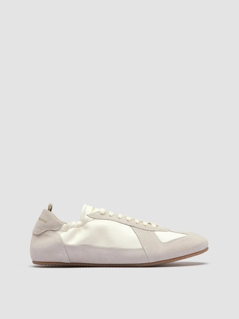 SUBSIDE 001 - White Leather and Suede Low-Top Sneakers