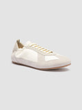 SUBSIDE 001 - White Leather and Suede Low-Top Sneakers - thumb image 3,side view