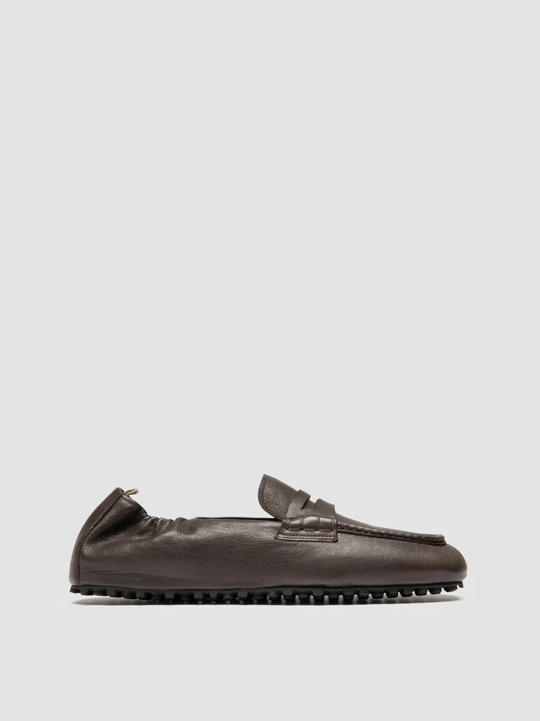 TRAVIS 001 -  Brown Leather Penny Loafers