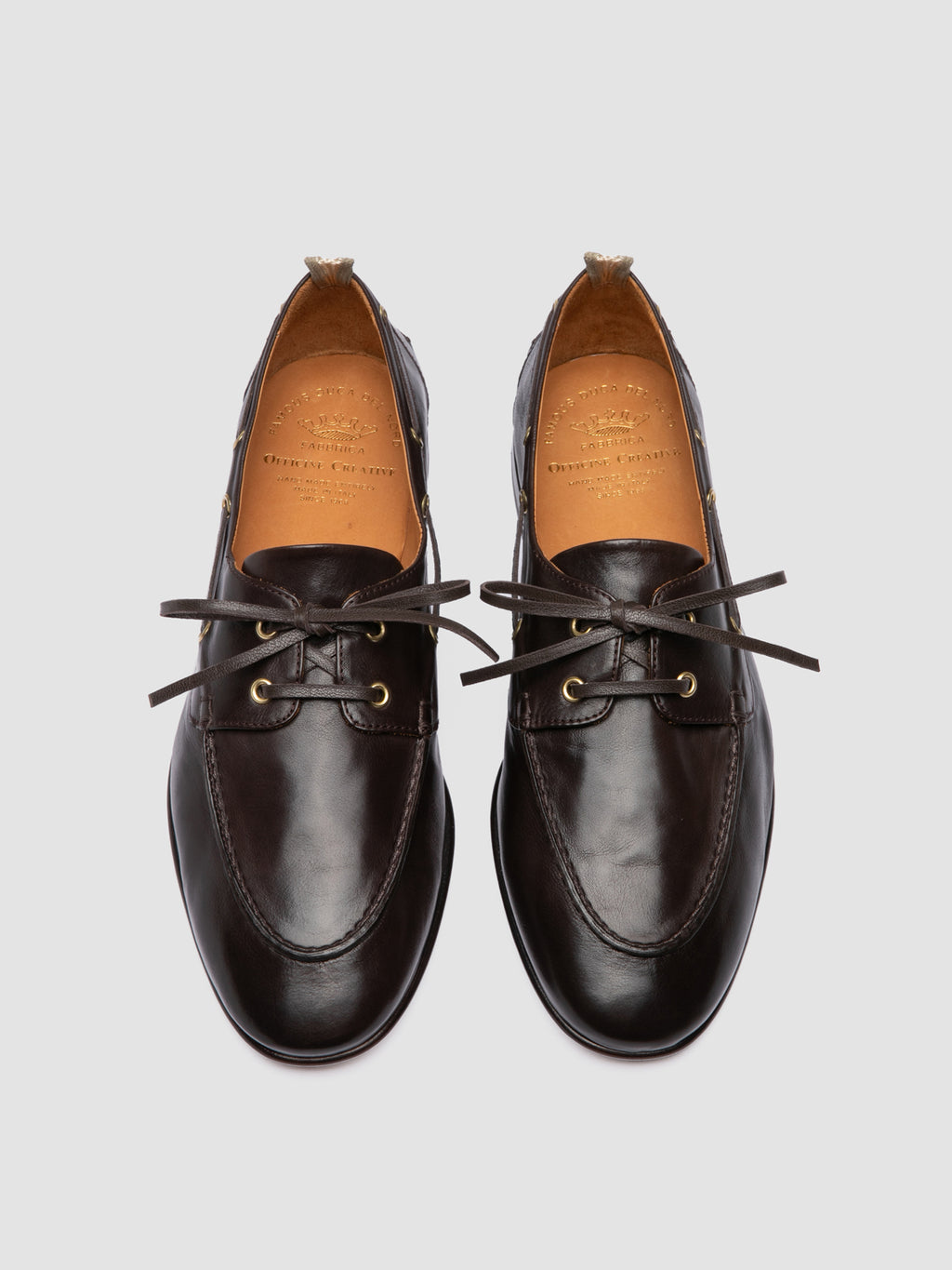 TWIST 001 - Brown Leather Penny Loafers - image 2,side view