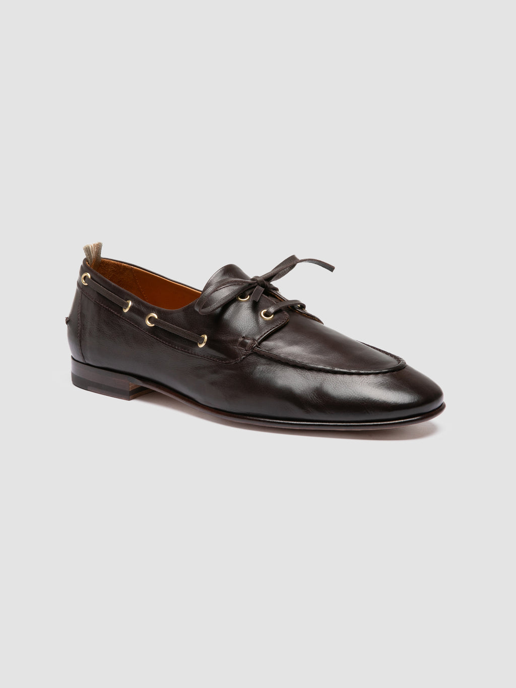 TWIST 001 - Brown Leather Penny Loafers - image 3,side view