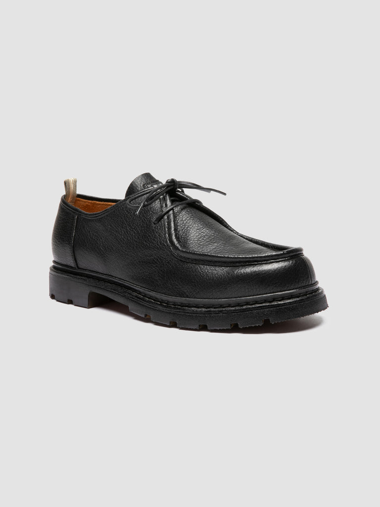 VOLCOV FLEXI 001 - Black Leather Derby Shoes
