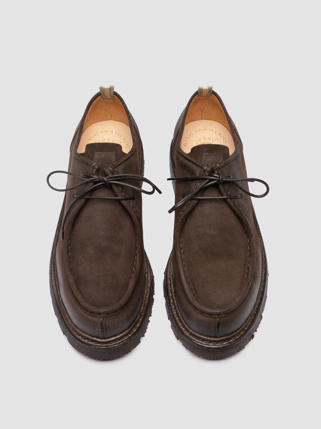 VOLCOV FLEXI 001 - Brown Suede Derby Shoes - image 2,side view