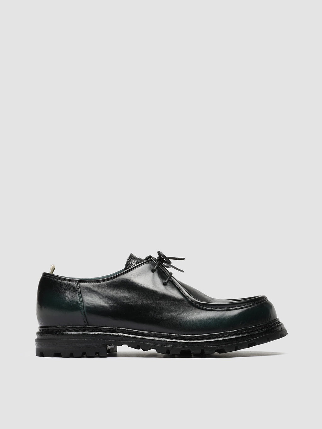 VOLCOV 009 - Dark Green Leather Derby Shoes - 0