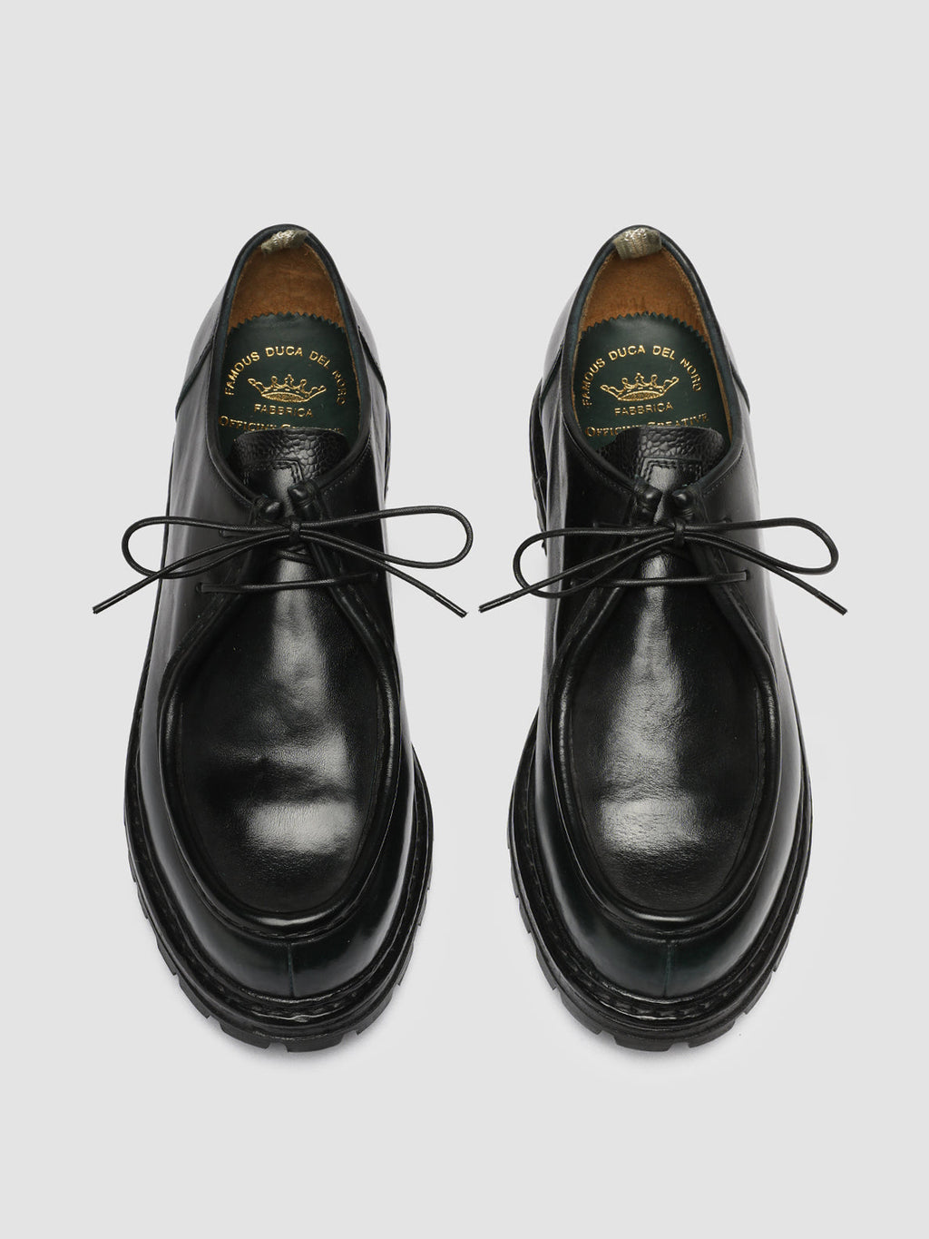 VOLCOV 009 - Dark Green Leather Derby Shoes - 1