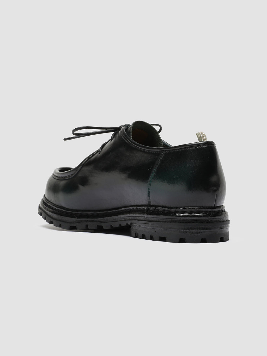 VOLCOV 009 - Dark Green Leather Derby Shoes - 3