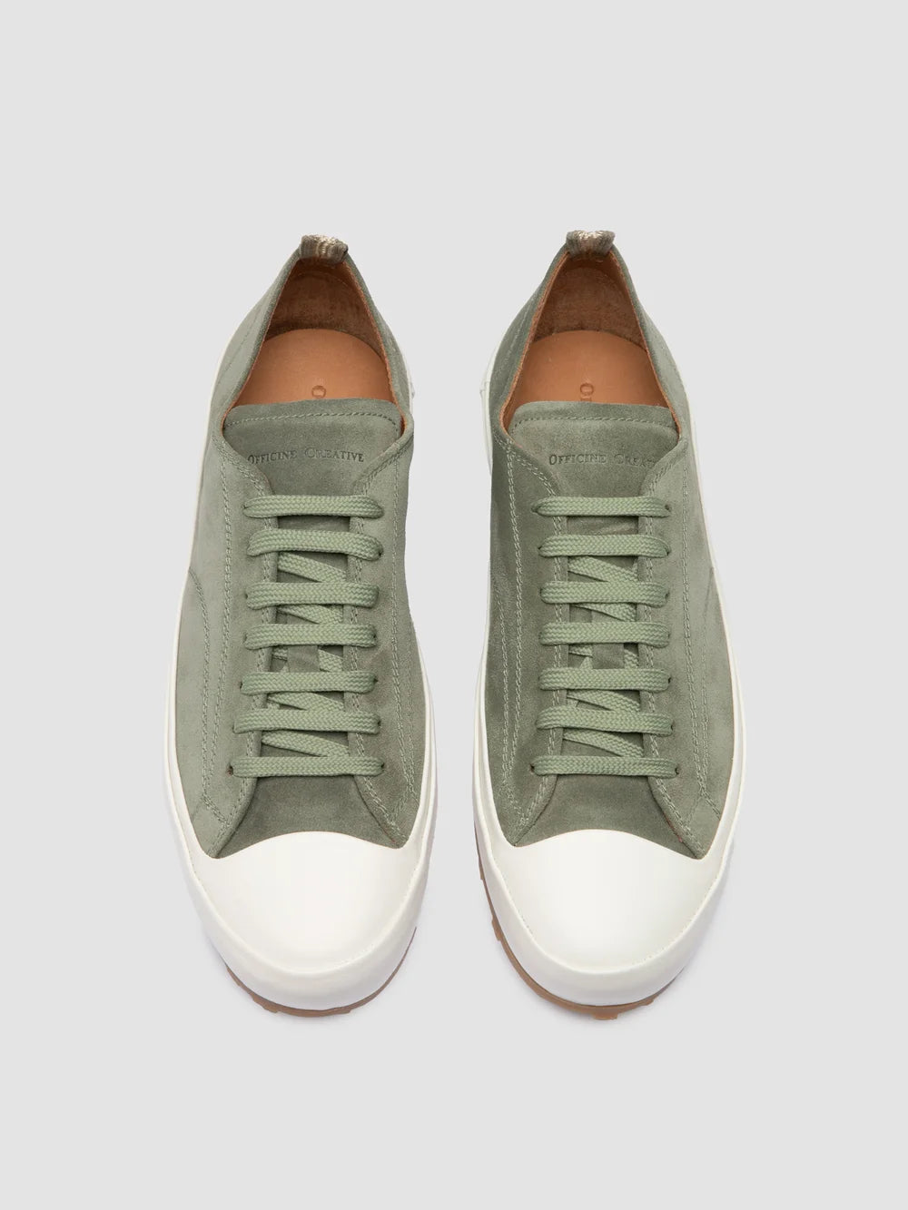 VULCAN 001 - Green Suede Low-Top Sneakers - image 2,side view