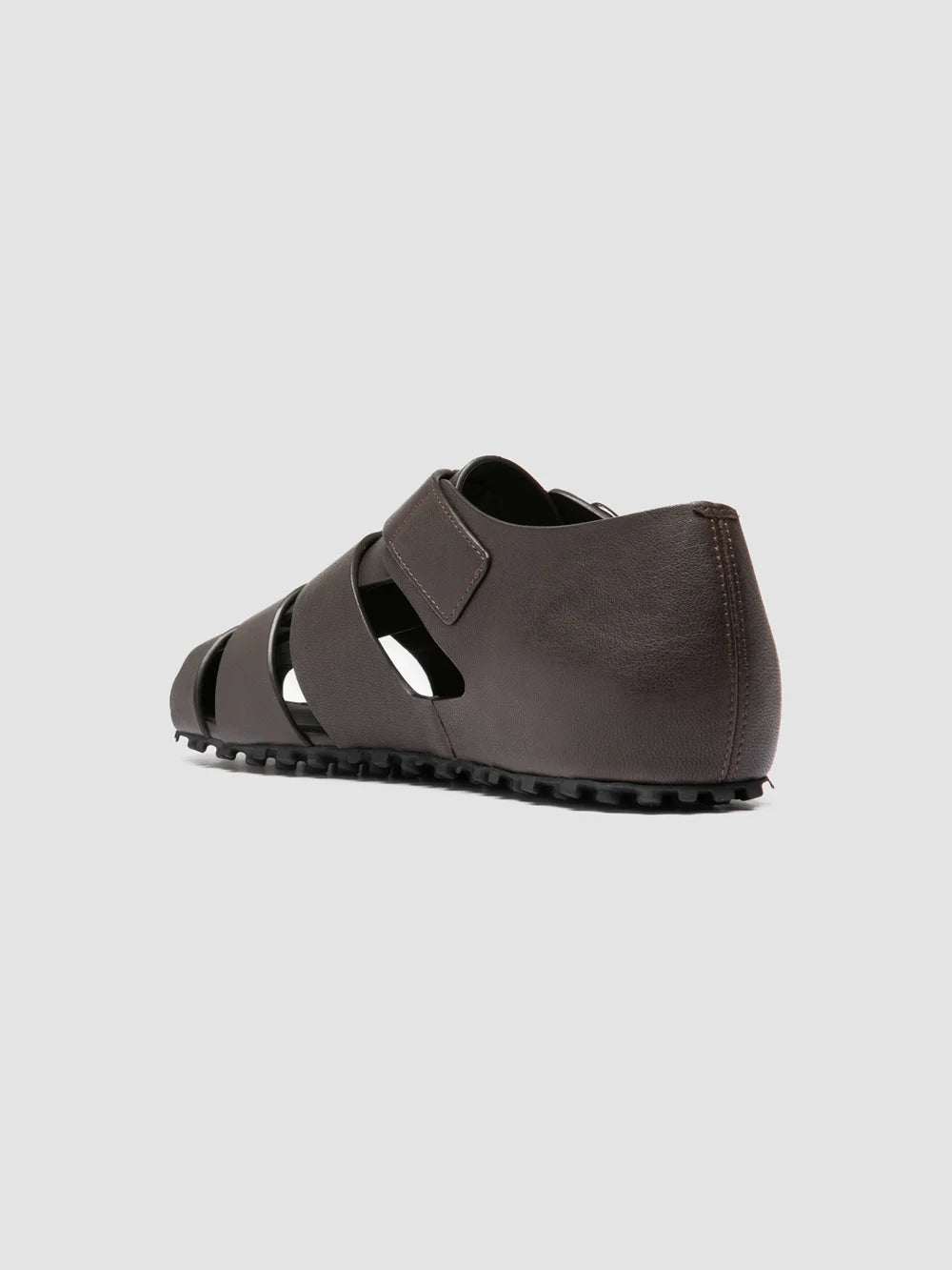 YORGOS 001 - Dark Brown Leather Fisherman Sandals - image 4,side view