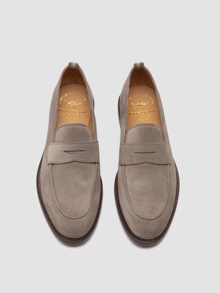 OPERA 001 - Taupe Suede Penny Loafers